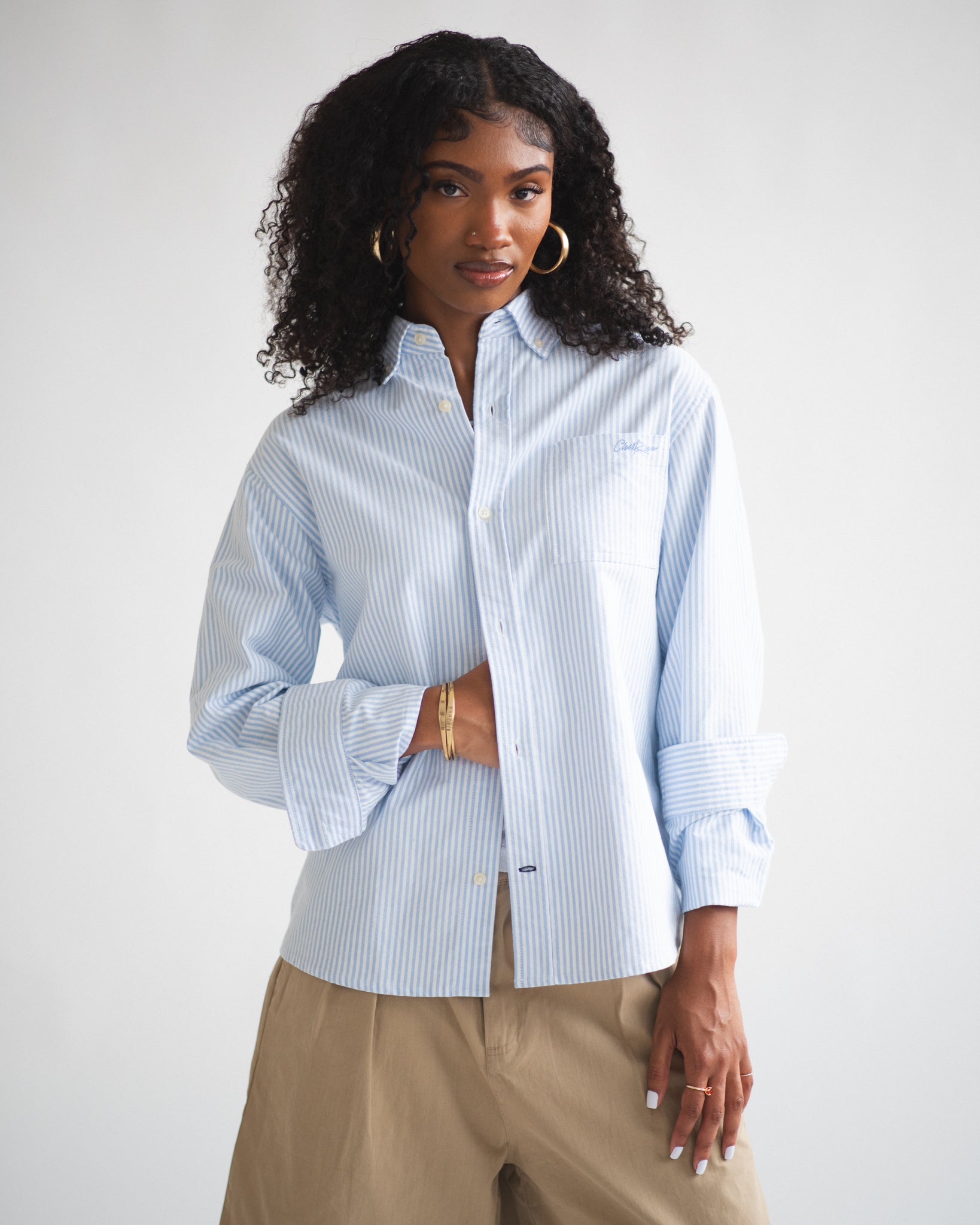 トマトクラブ様 SSZ AH.H BIG SHIRT ビッグシャツ ネイビー Men's Embroidered Oxford Shirt | Chez Rien