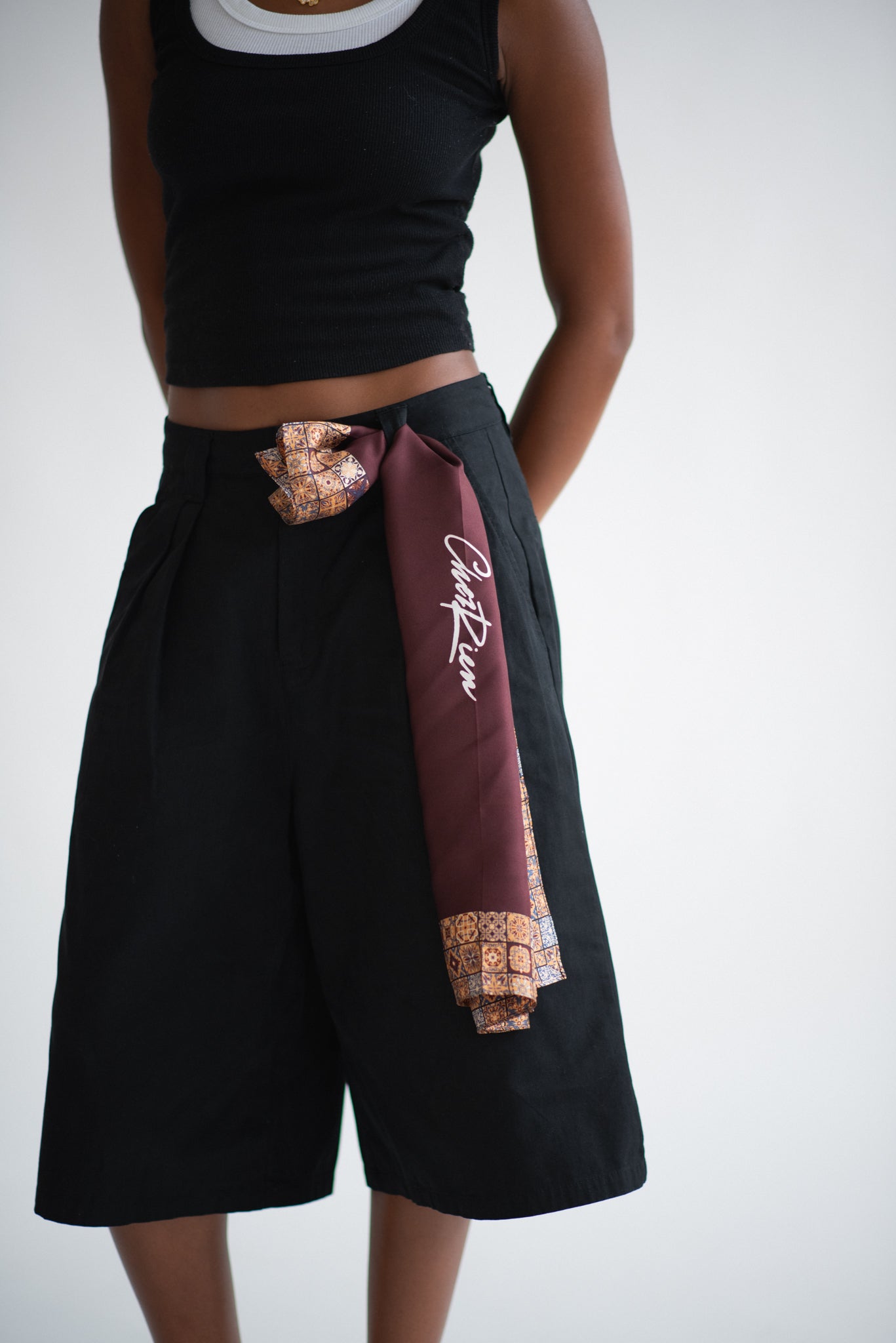 Printed Silk Bandana Scarf | Chez Rien