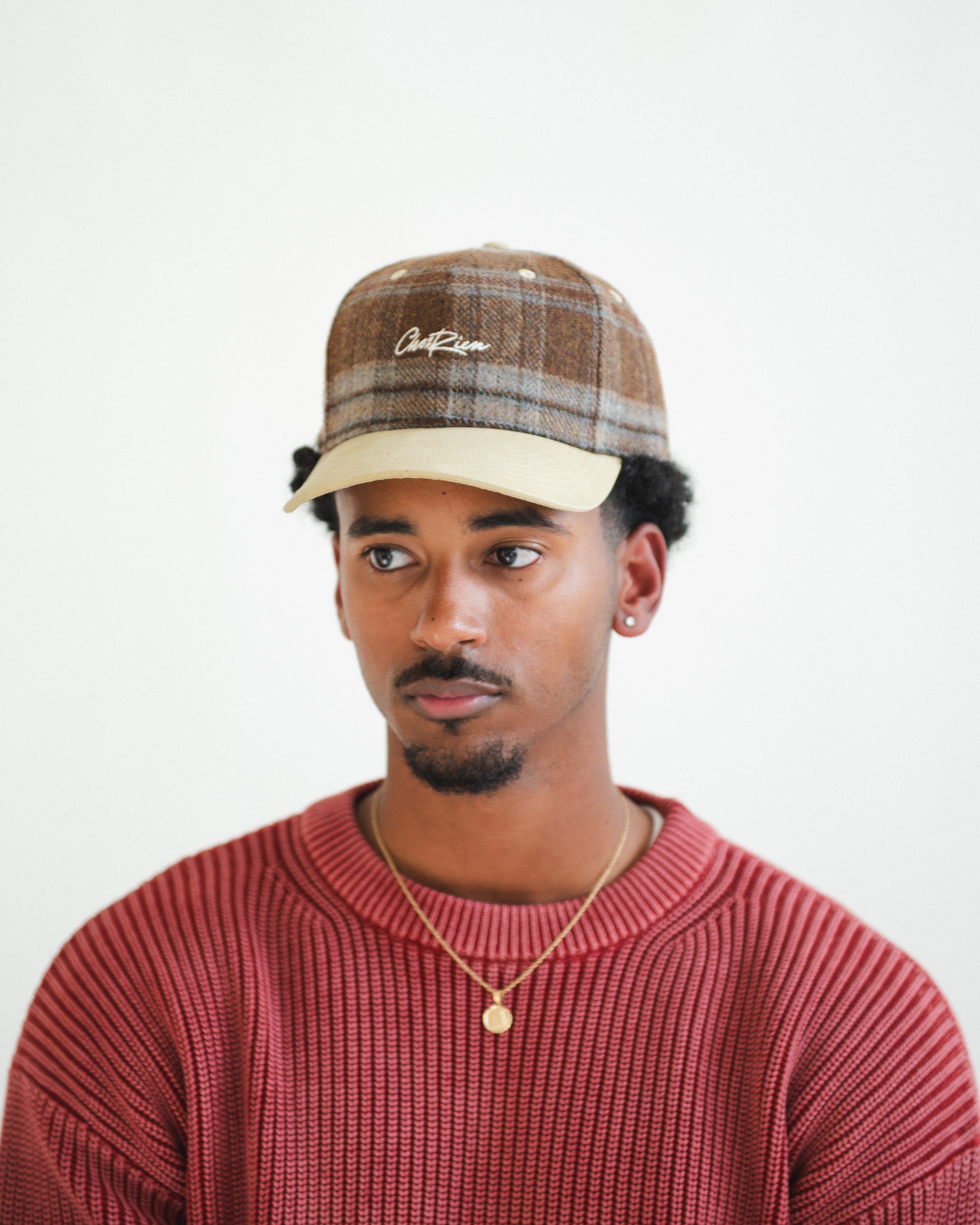 Plaid Wool Baseball Cap | Chez Rien