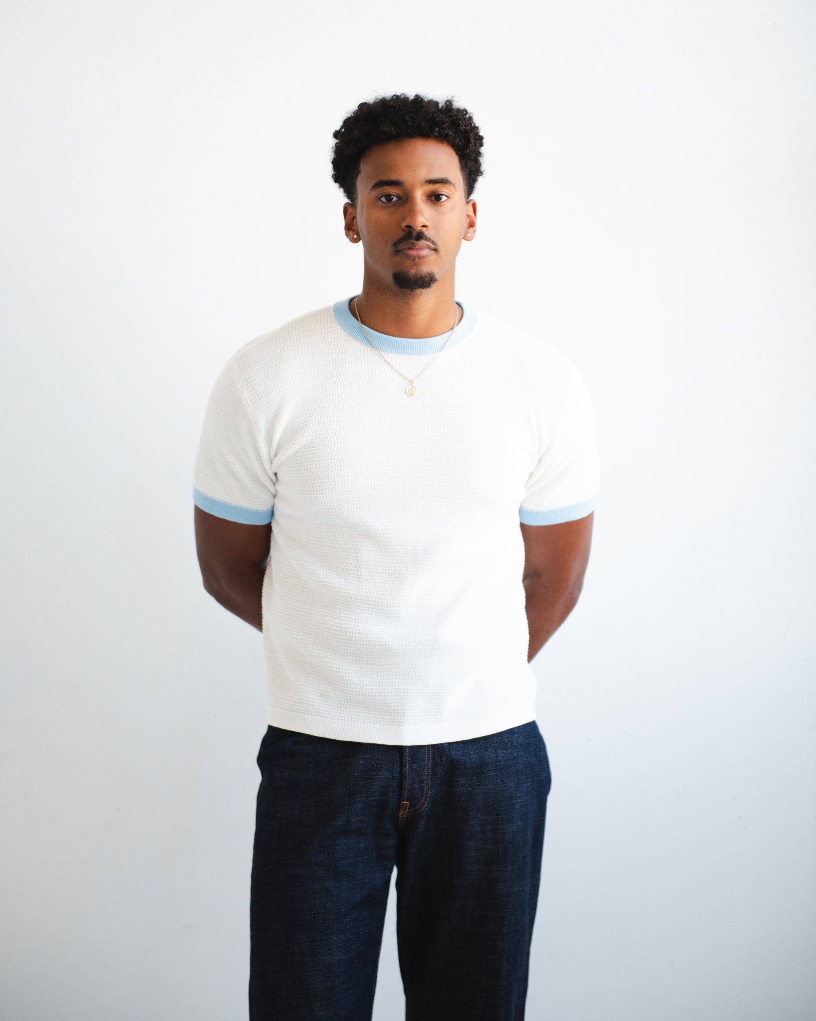 Men's Textured Knit Ringer Tee | Chez Rien