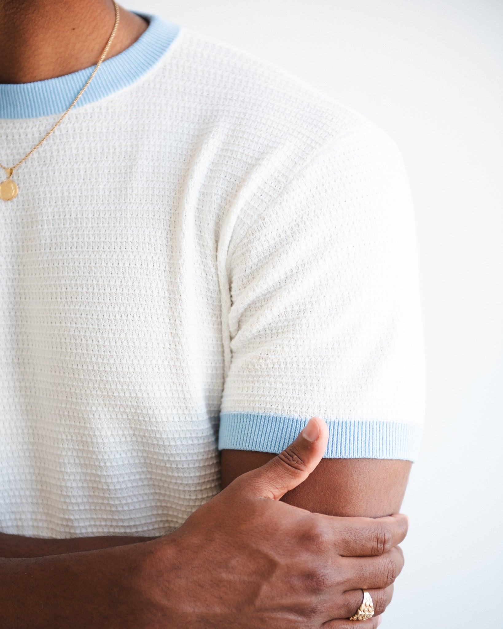 Men's Textured Knit Ringer Tee | Chez Rien