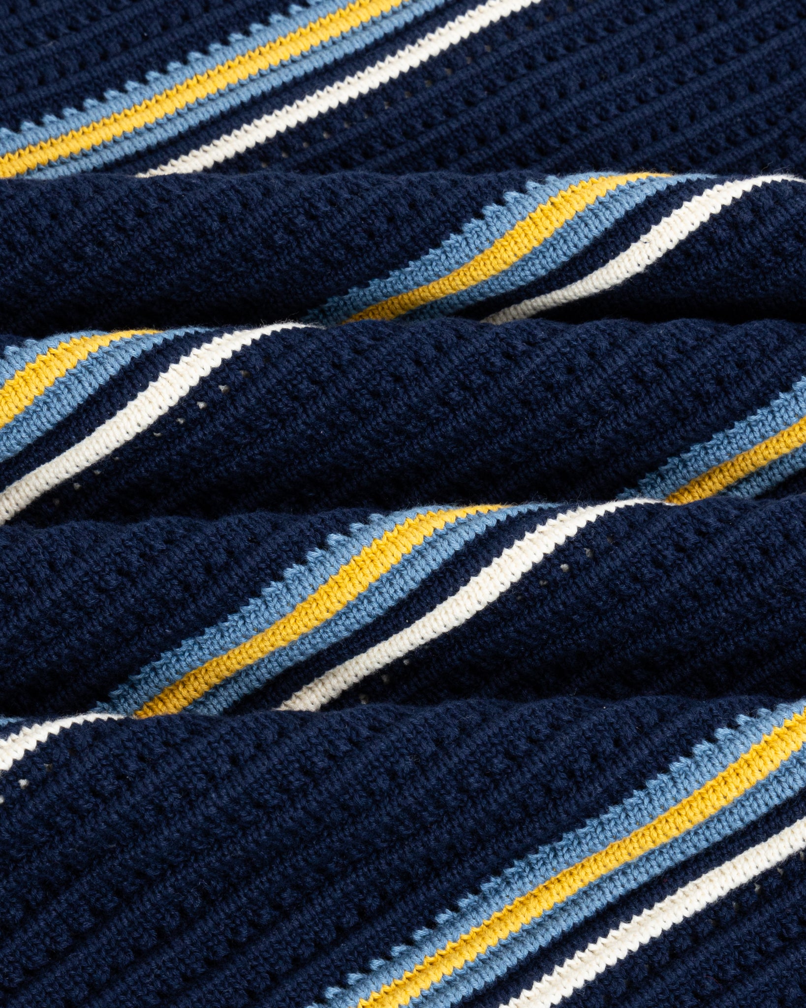 【LOOKPLE】STRIPE OPEN POLO KNIT Supreme Open Knit Stripe Zip Polo (SS22) - $118