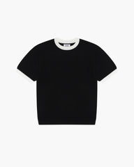 Textured Knit Ringer Tee