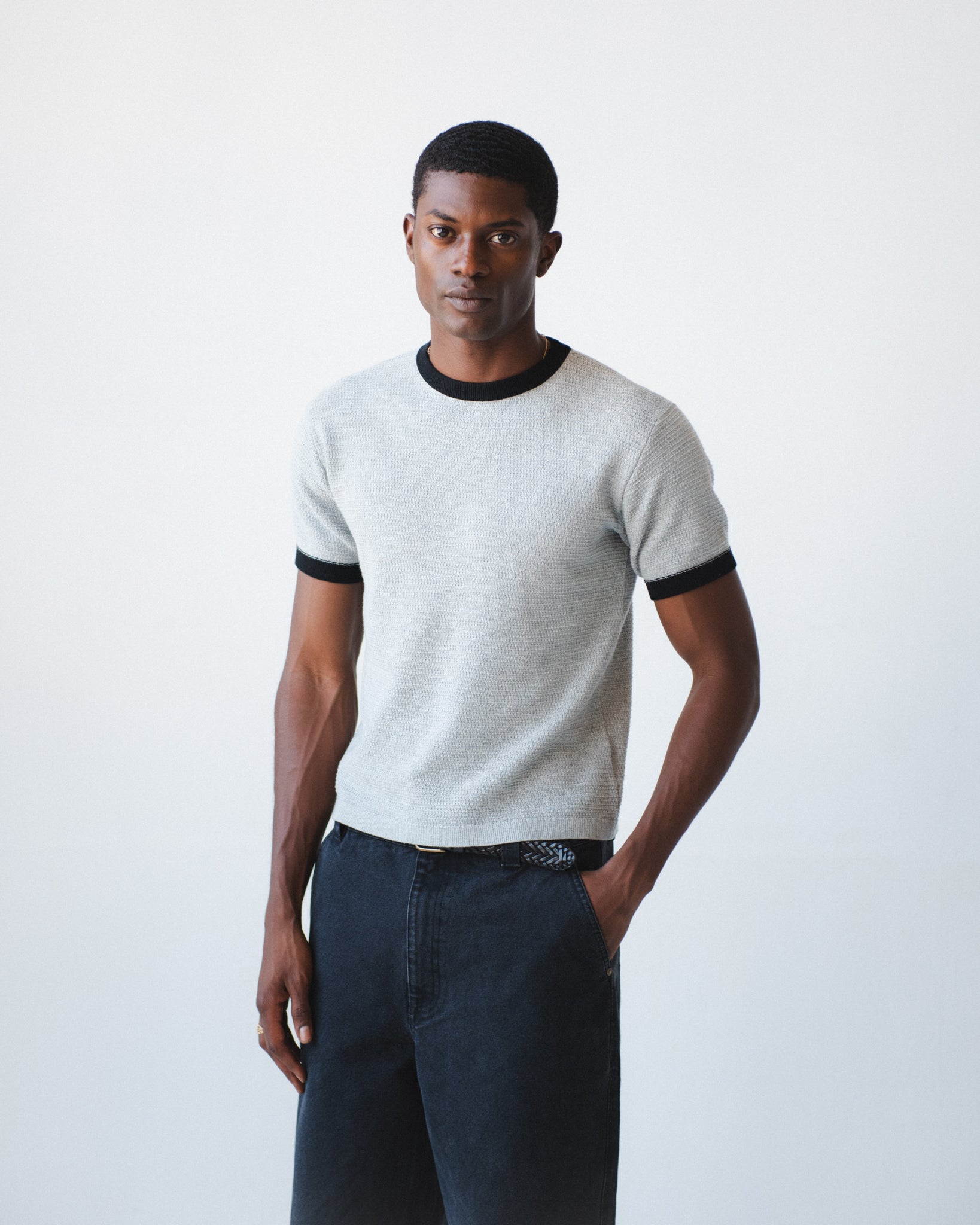 00s レッチリ Ringer Tee Gray XL Men's Textured Knit Ringer Tee | Chez Rien