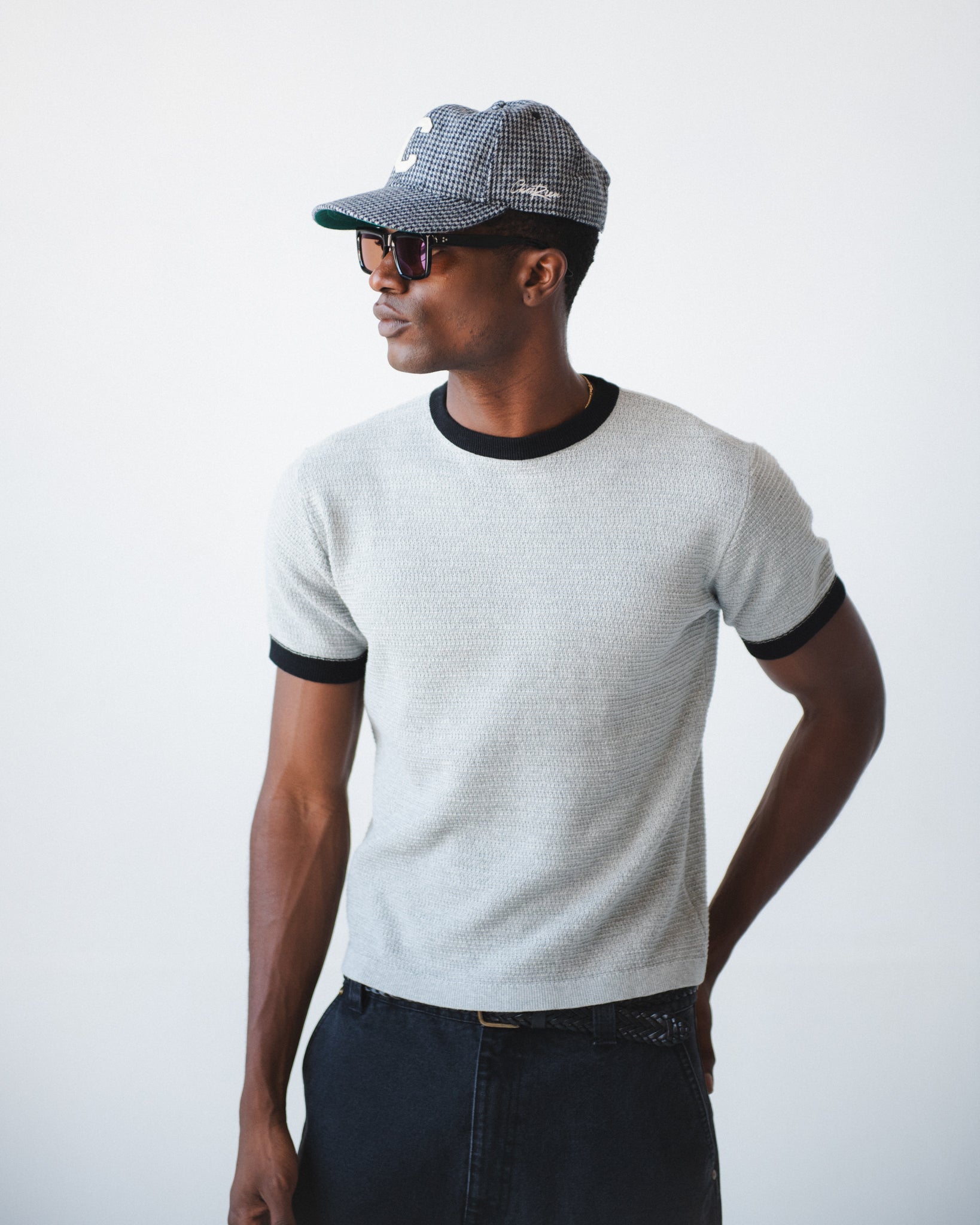 Men's Textured Knit Ringer Tee | Chez Rien